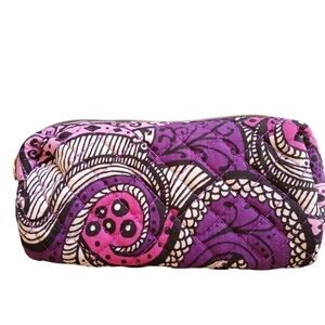 Dabney Lee Cosmetic Bag Pouch Travel Makeup Quilted Paisley Cotton